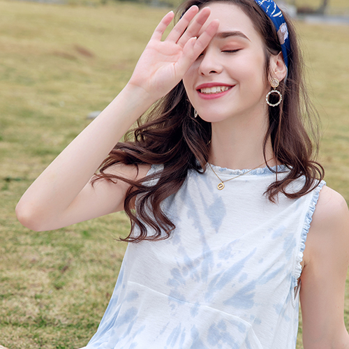 Ladies tied dyed tank short dress