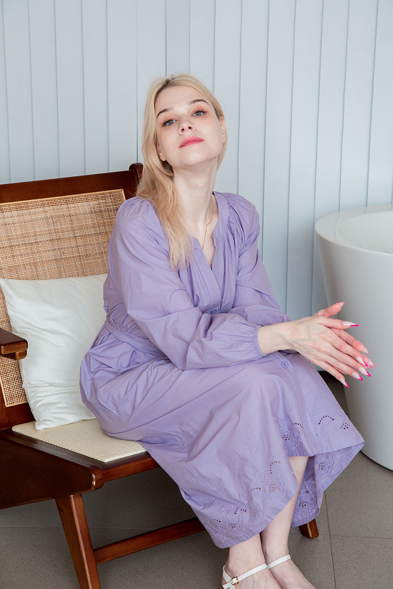 Border Embroidery Longline Pajama