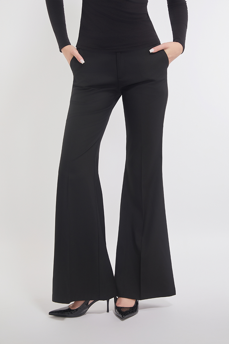 Stretched Wide Leg Slim Pants