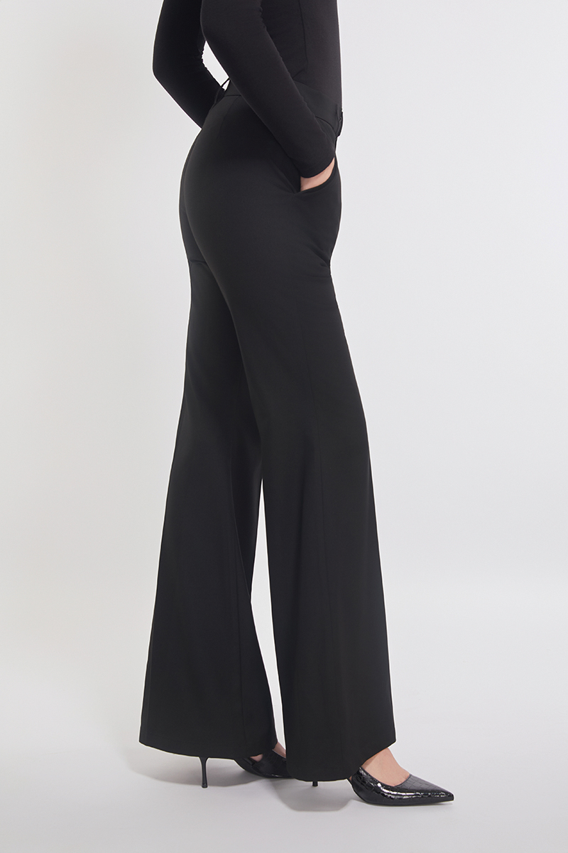 Stretched Wide Leg Slim Pants