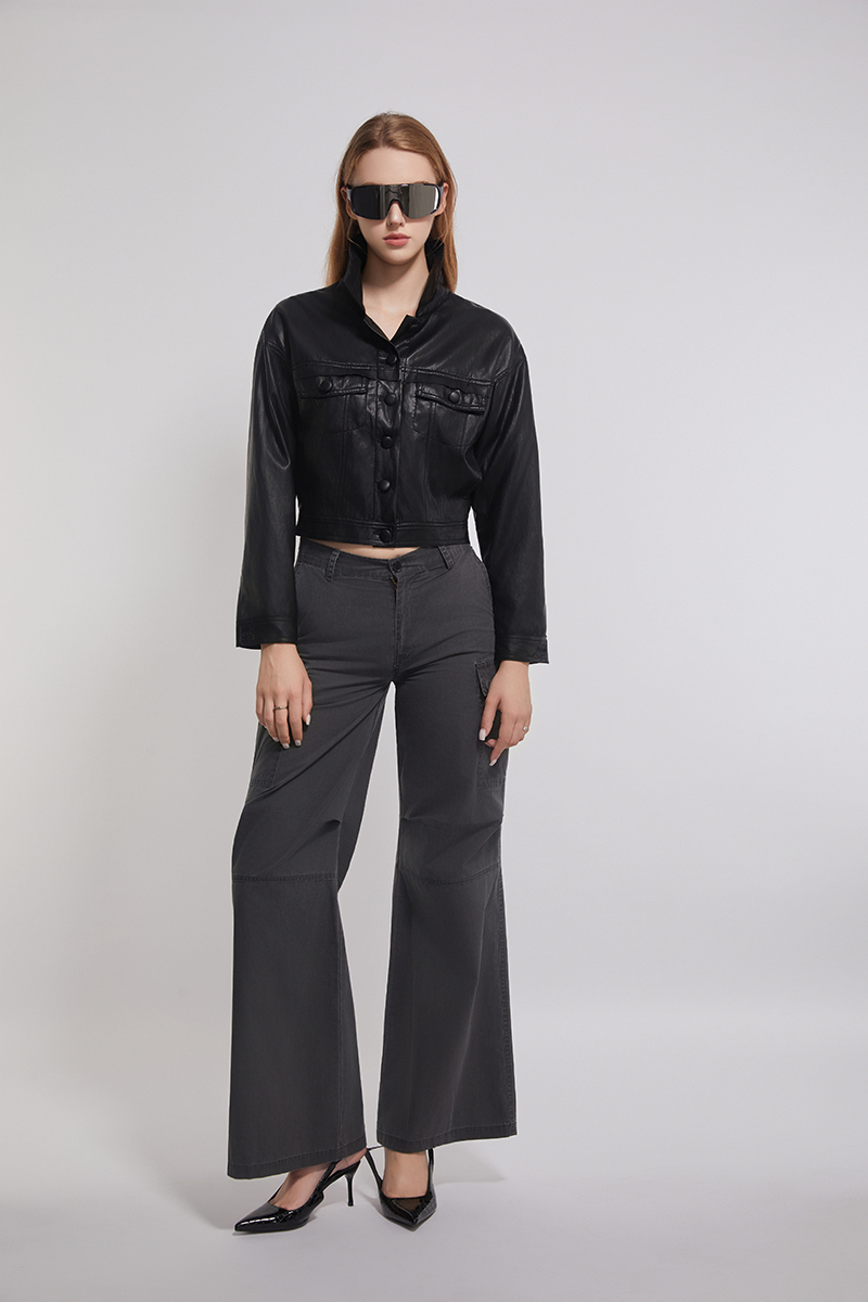 Cozy Leather Short Jacket