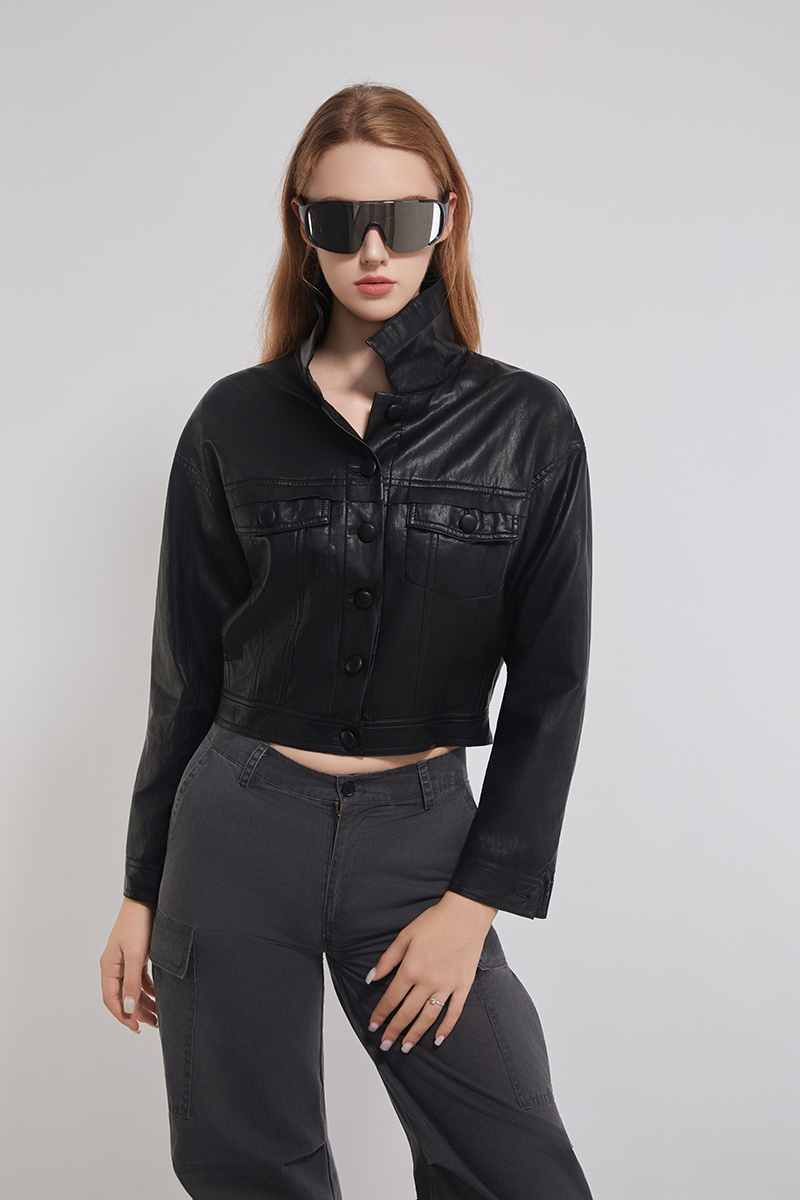 Cozy Leather Short Jacket